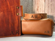 Corporate Gift Set - Leather Planner & Belt for Men & Toiletry Bag - Legendary Hide