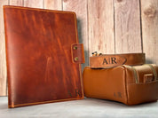 Corporate Gift Set - Leather Planner & Belt for Men & Toiletry Bag - Legendary Hide