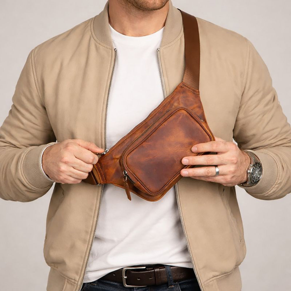 Apex Leather Waist Bag (Crossbody Belt Bag) | Personalized