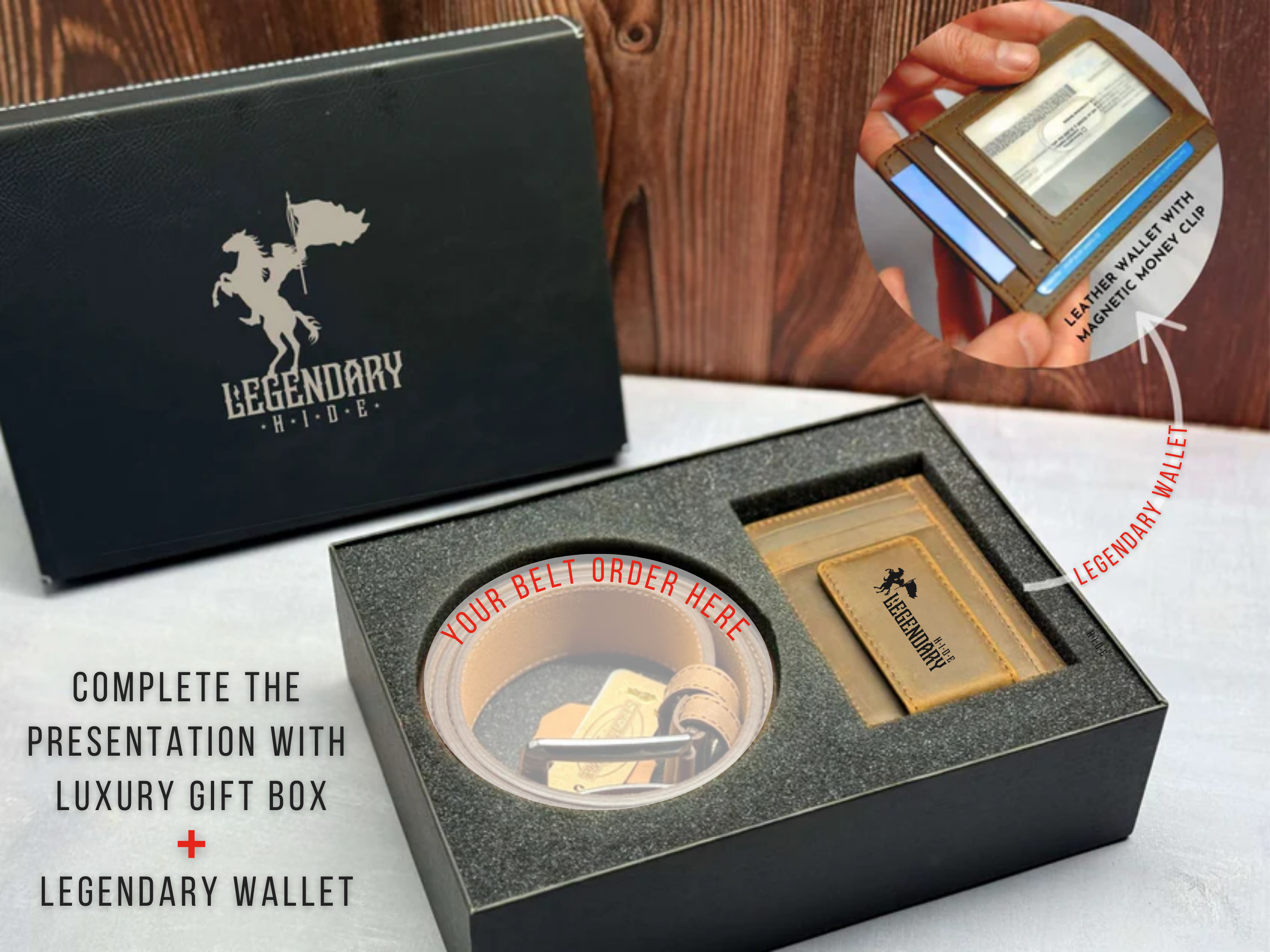 Premium Gift Box + Leather Wallet