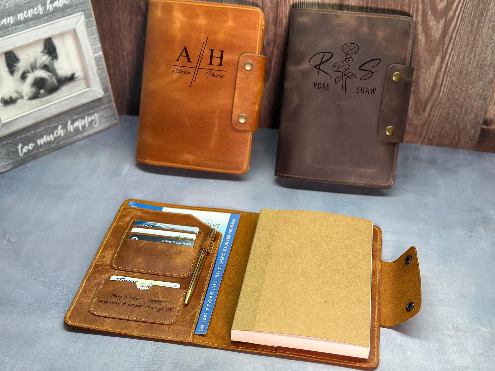 Personalized Refillable Leather Journal, Company Gift