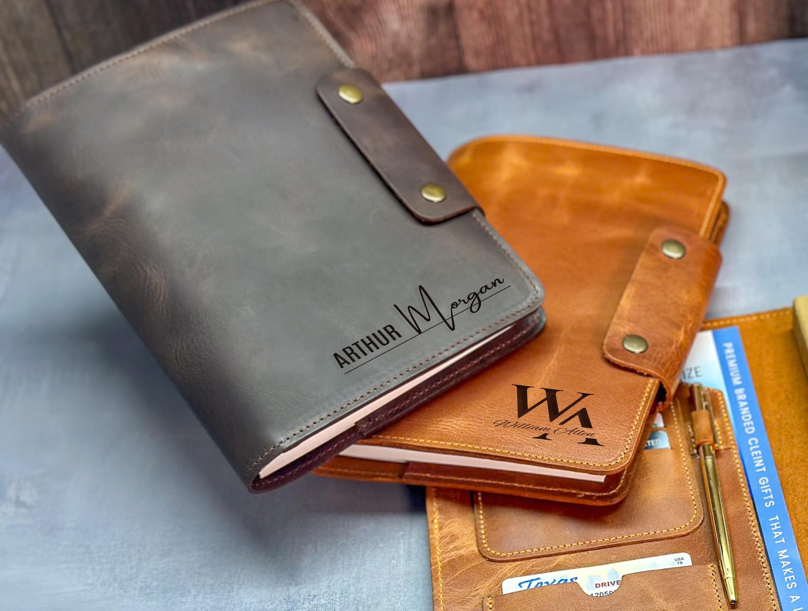 Personalized Refillable Leather Journal, Company Gift