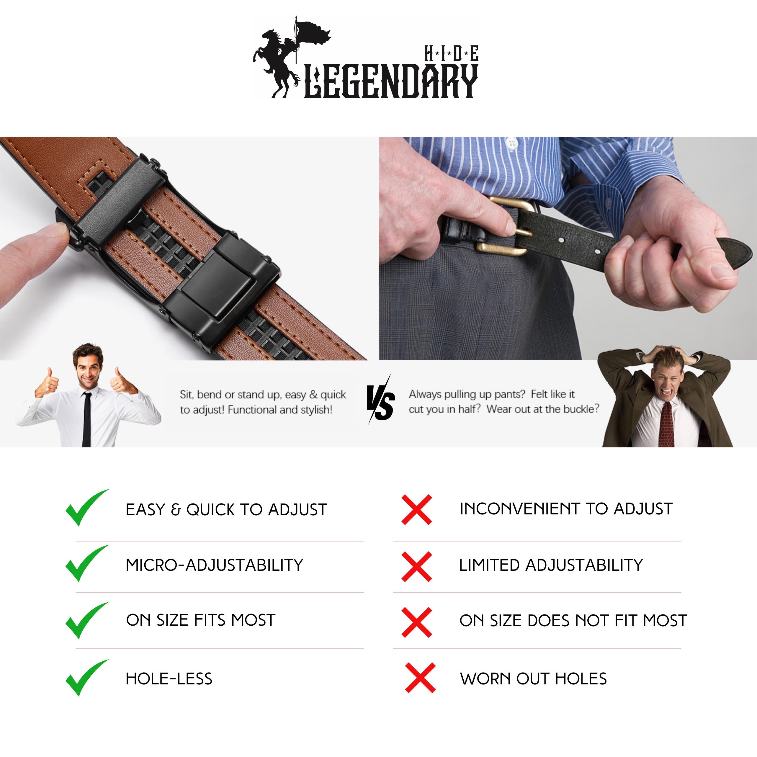 Engraved Leather Belt + Wallet, Groomsmen Gift, Click Ratchet Belt + Wallet Gift Set for Him – Perfect Gift for Leather Belt Husband