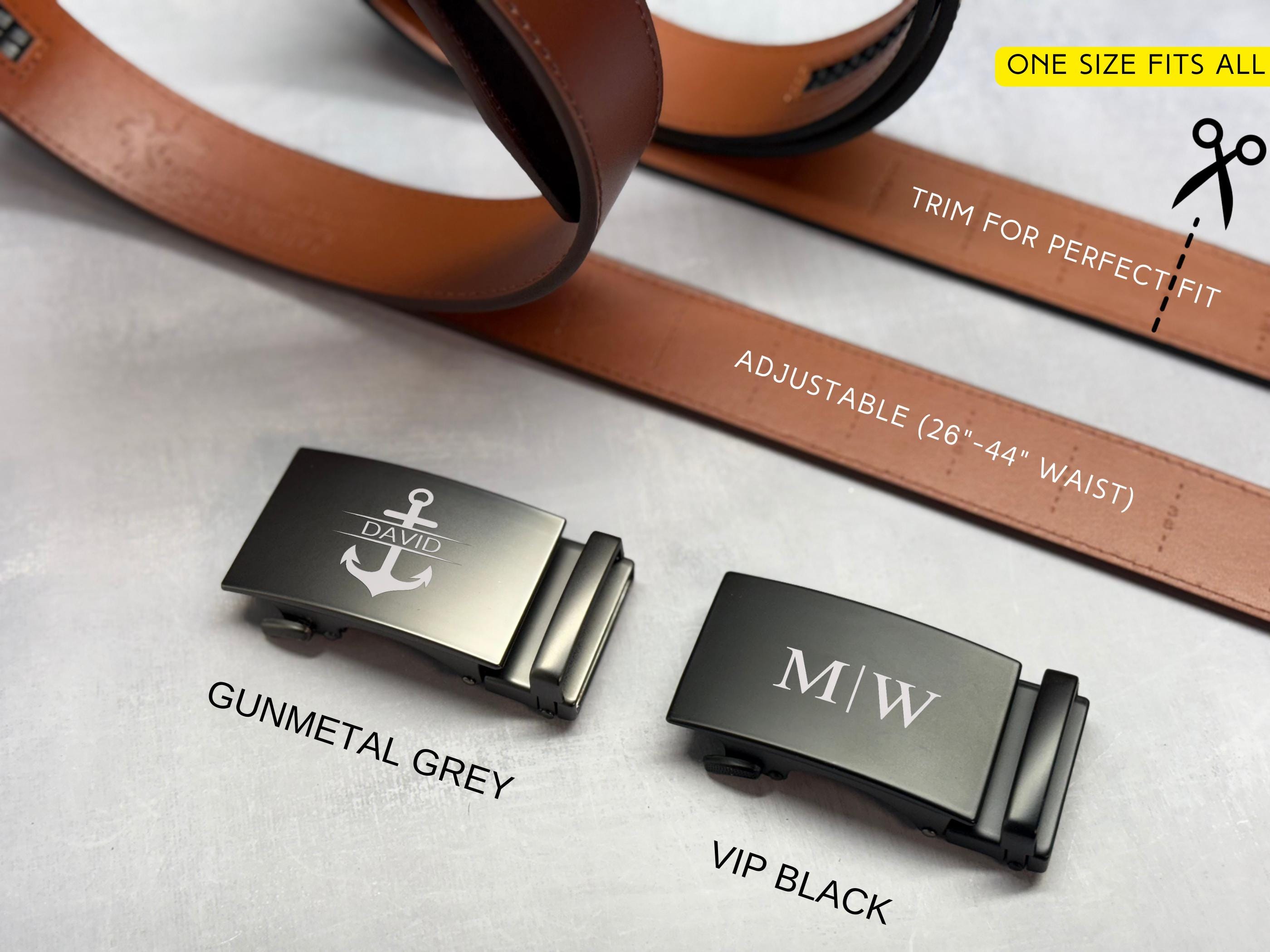 Engraved Leather Belt + Wallet, Groomsmen Gift, Click Ratchet Belt + Wallet Gift Set for Him – Perfect Gift for Leather Belt Husband