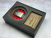 Engraved Leather Belt + Wallet, Groomsmen Gift, Click Ratchet Belt + Wallet Gift Set for Him – Perfect Gift for Leather Belt Husband