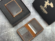 Personalized Leather Wallet for Men, Custom Engraved Full Grain Slim Wallet, Groomsmen Gift, Minimalist Wallet with Name or Logo