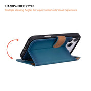 Blue leather MagSafe wallet case for iPhone 18 Pro and 17 Pro - view 6