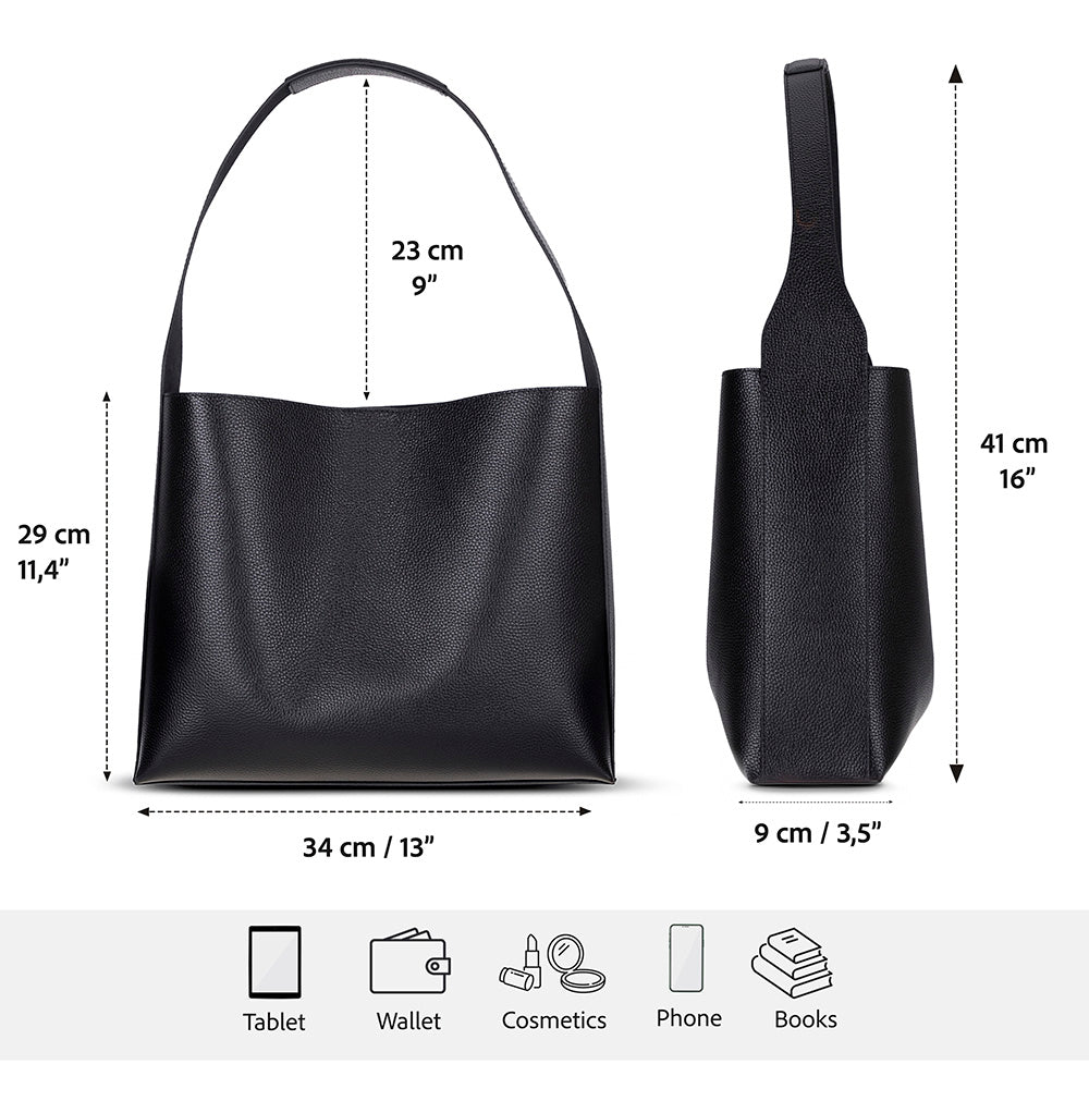 Stella Leather Tote Bag – Minimal Shoulder Bag for Work & Everyday