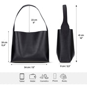 Stella Leather Tote Bag – Minimal Shoulder Bag for Work & Everyday
