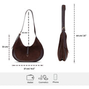 Selene Crescent Leather Shoulder Bag – Personalized Women's Hobo Purse