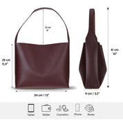 Stella Leather Tote Bag – Minimal Shoulder Bag for Work & Everyday