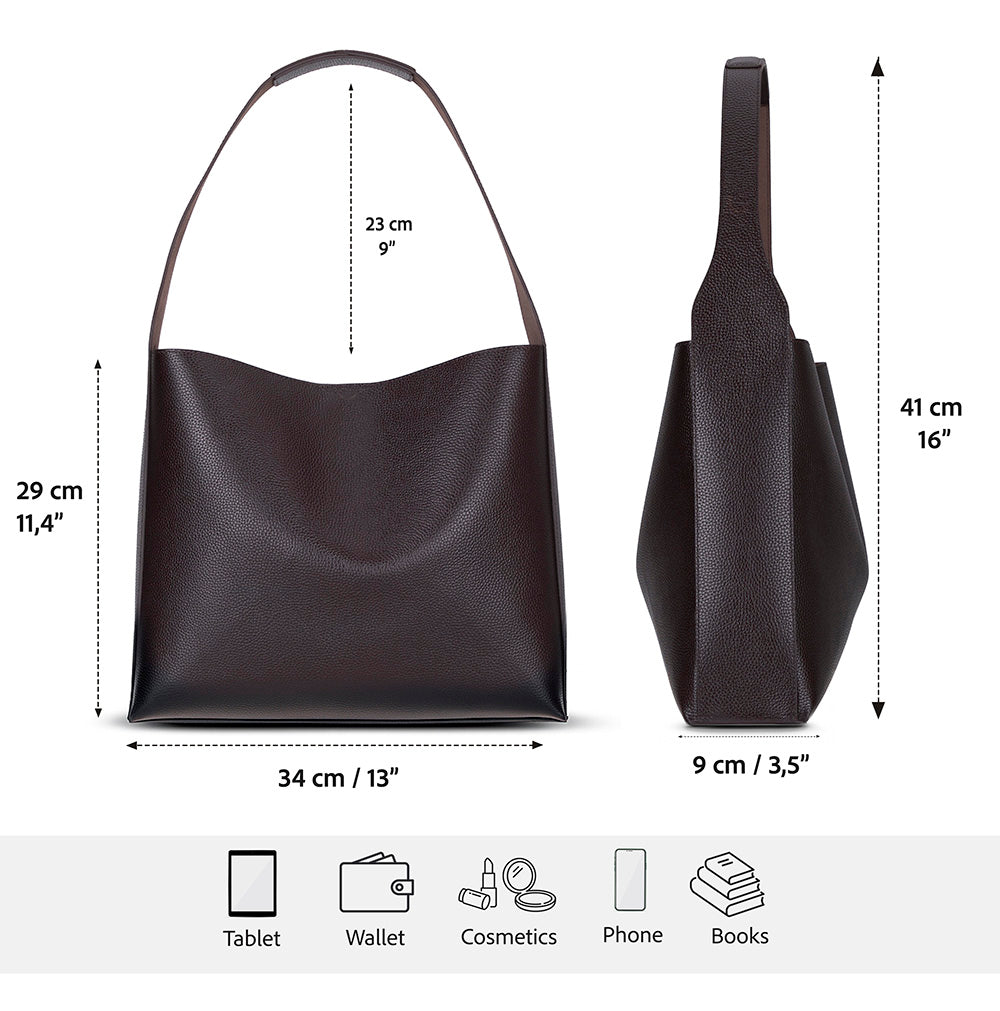 Stella Leather Tote Bag – Minimal Shoulder Bag for Work & Everyday