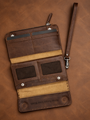 Personalized Leather Wallet for Women, Leather Zip Wallet with Wristlet, Gift for Her, Leather Clutch