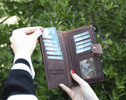 Leather Wallet with Phone Compartment, Modern Travel Accessory, Crossbody Phone Wallet, Leather Bag, Women's Purse