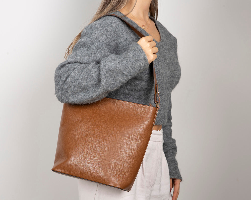 Elena Tote — Genuine Leather Shoulder Bag