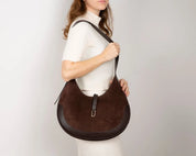 Selene Crescent Leather Shoulder Bag – Personalized Women's Hobo Purse