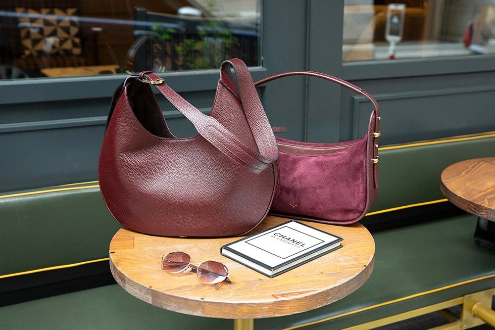 Selene Crescent Leather Shoulder Bag – Personalized Women's Hobo Purse