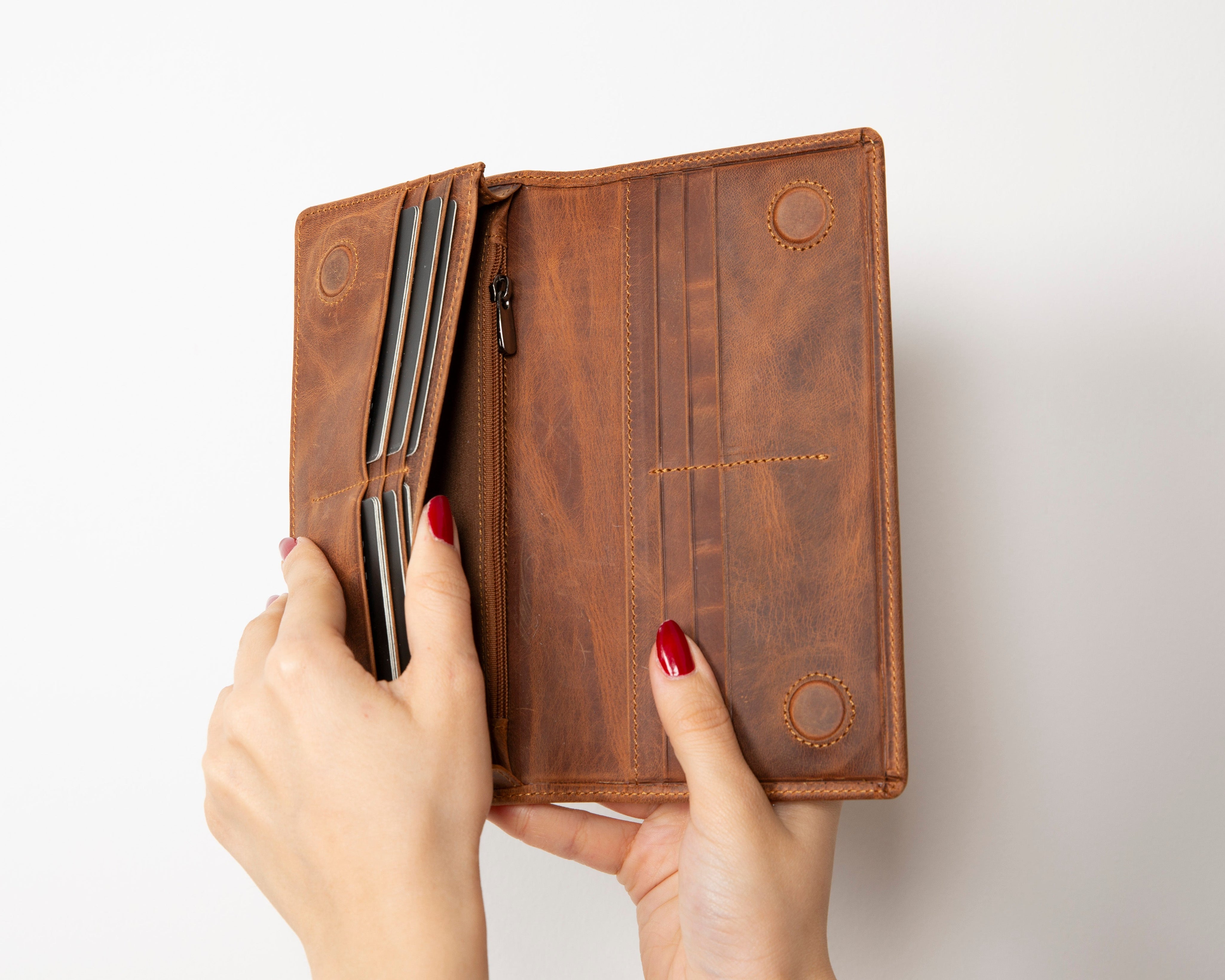 Sentinel Leather Wallet – Unisex RFID Long Wallet with Phone Pocket