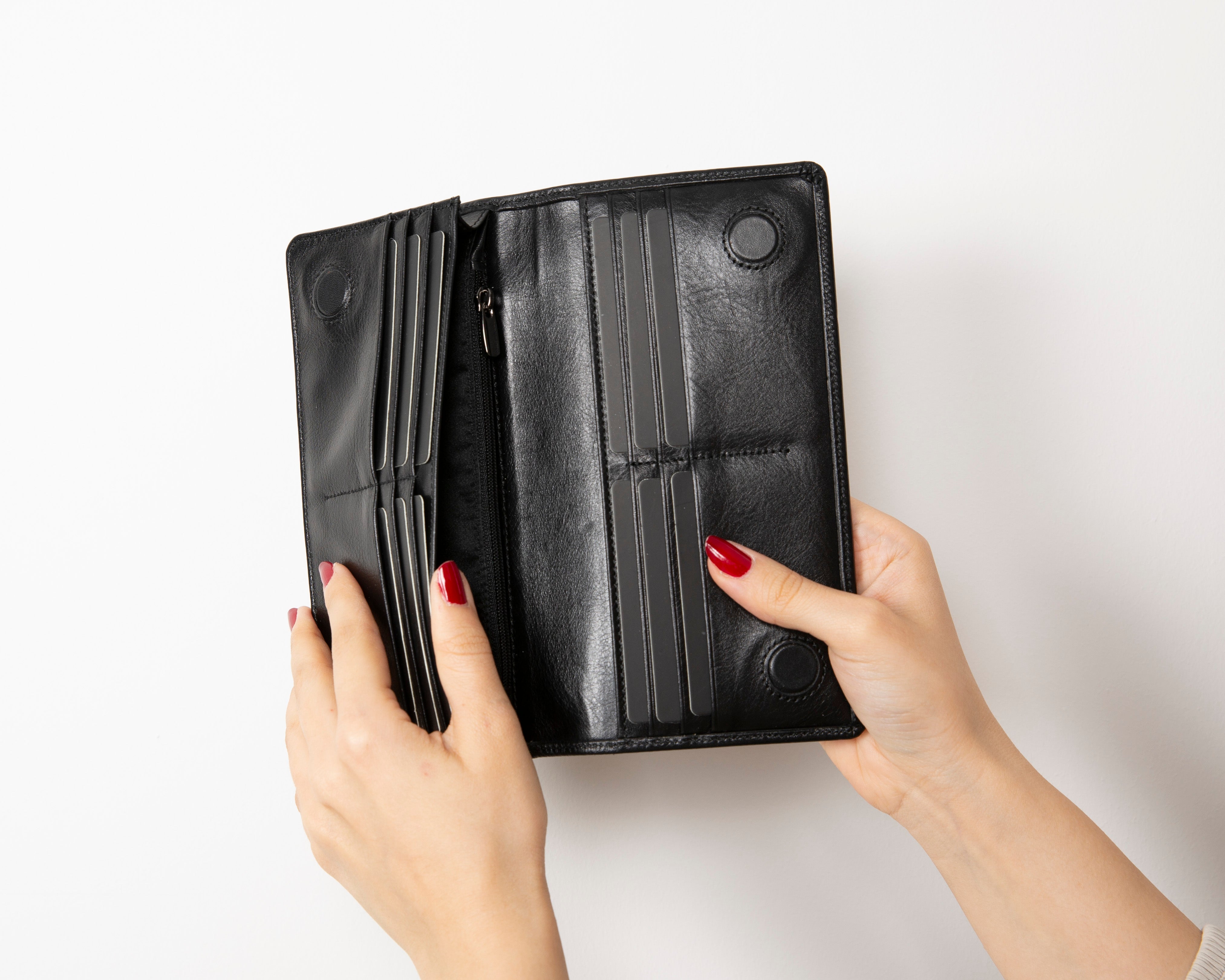 Sentinel Leather Wallet – Unisex RFID Long Wallet with Phone Pocket