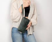 Eliza Leather Wallet Clutch – RFID, Wrist Strap, 12 Card Slots