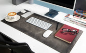 Personalized Leather Desk Mat, Medium (15" x 31") – Custom Engraved Desk Pad & Mouse Pad