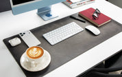 Personalized Leather Desk Mat, Medium (15" x 31") – Custom Engraved Desk Pad & Mouse Pad