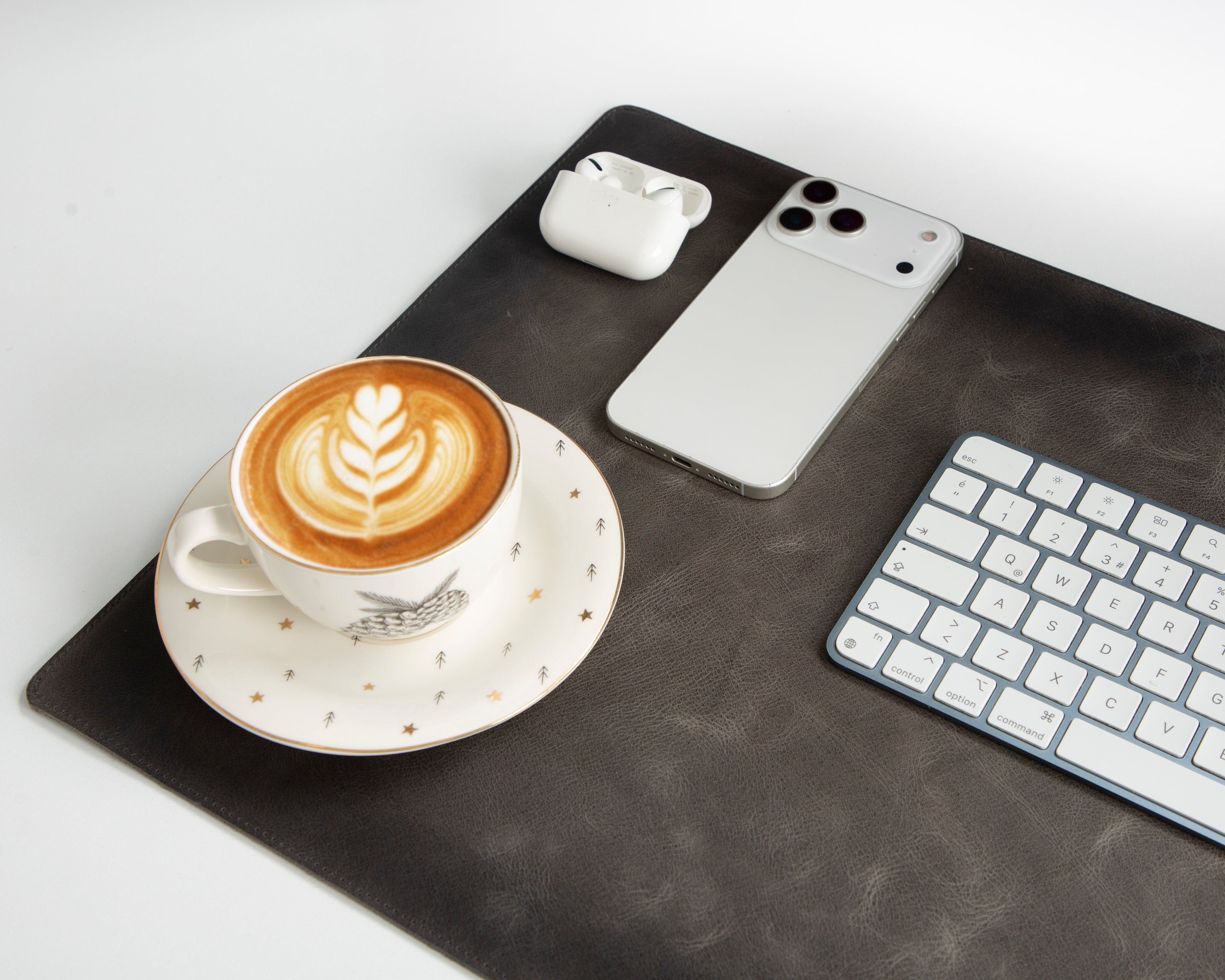 Personalized Leather Desk Mat, Medium (15" x 31") – Custom Engraved Desk Pad & Mouse Pad