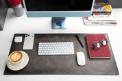 Personalized Leather Desk Mat, Medium (15" x 31") – Custom Engraved Desk Pad & Mouse Pad
