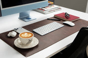 Personalized Leather Desk Mat, Medium (15" x 31") – Custom Engraved Desk Pad & Mouse Pad