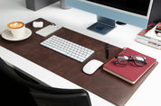Personalized Leather Desk Mat, Medium (15" x 31") – Custom Engraved Desk Pad & Mouse Pad