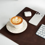 Personalized Leather Desk Mat, Medium (15" x 31") – Custom Engraved Desk Pad & Mouse Pad