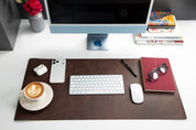Personalized Leather Desk Mat, Medium (15" x 31") – Custom Engraved Desk Pad & Mouse Pad