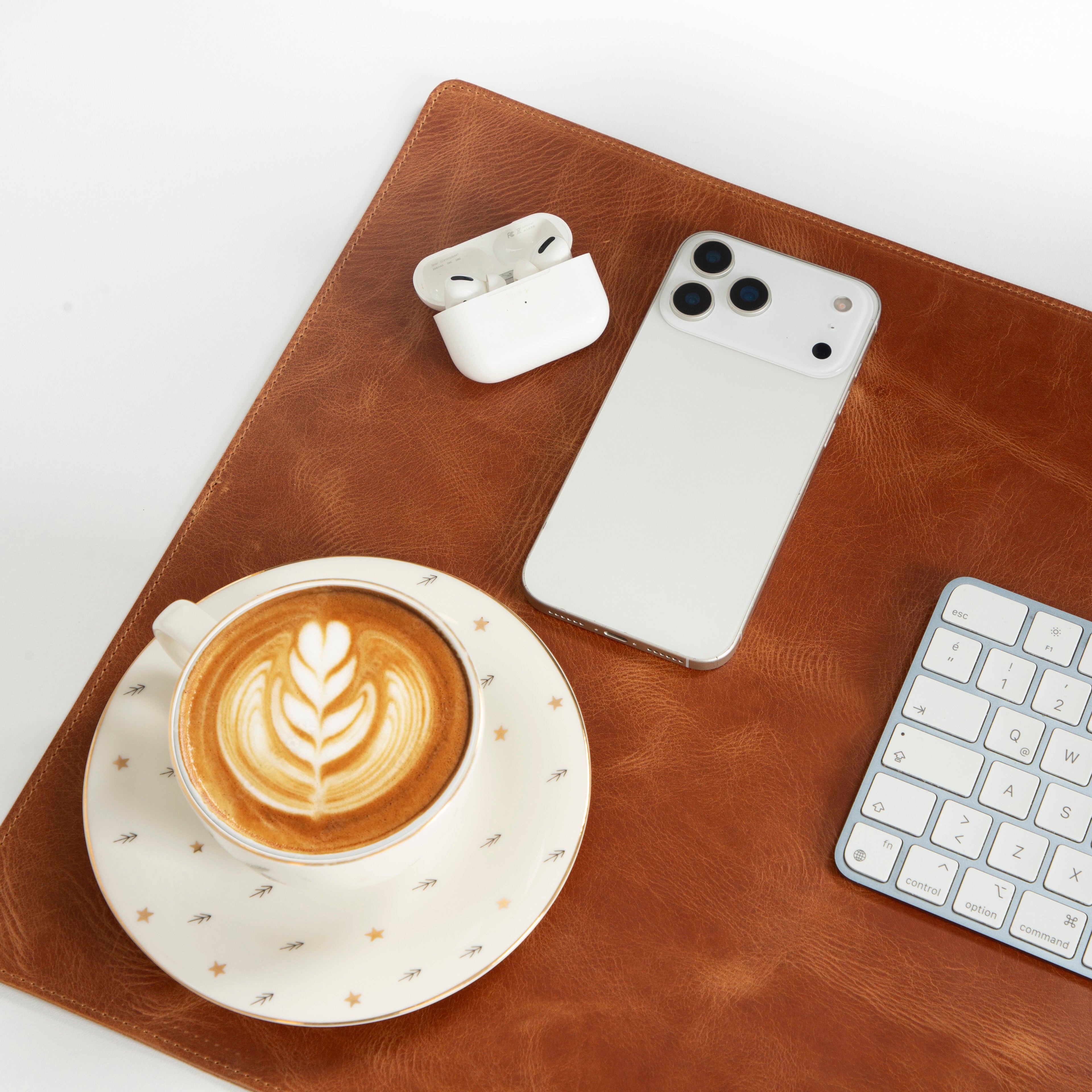 Personalized Leather Desk Mat, Medium (15" x 31") – Custom Engraved Desk Pad & Mouse Pad