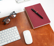Personalized Leather Desk Mat, Medium (15" x 31") – Custom Engraved Desk Pad & Mouse Pad