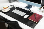 Personalized Leather Desk Mat, Medium (15" x 31") – Custom Engraved Desk Pad & Mouse Pad