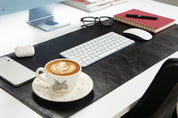 Personalized Leather Desk Mat, Medium (15" x 31") – Custom Engraved Desk Pad & Mouse Pad