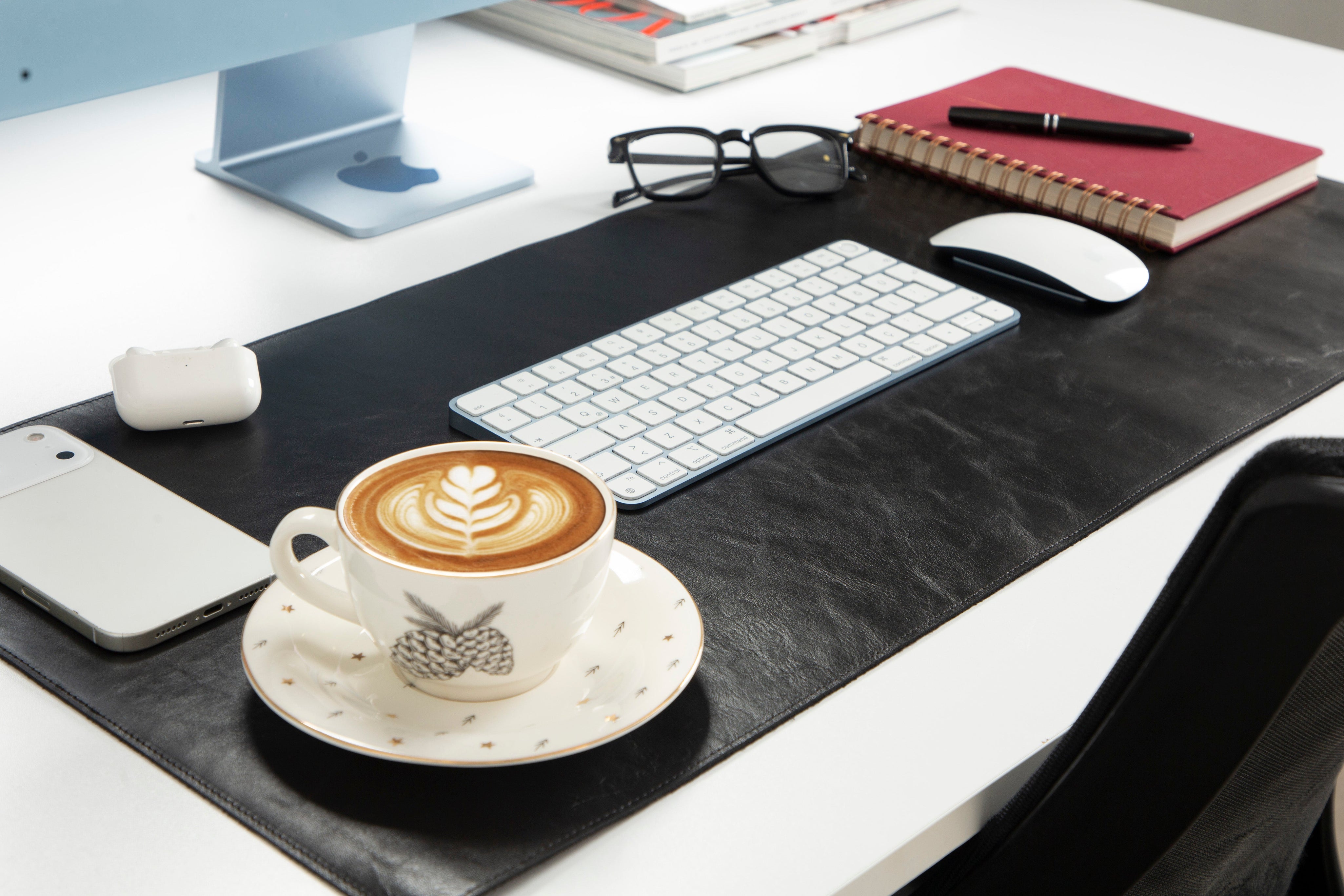 Personalized Leather Desk Mat, Medium (15" x 31") – Custom Engraved Desk Pad & Mouse Pad