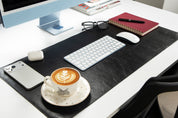Personalized Leather Desk Mat, Medium (15" x 31") – Custom Engraved Desk Pad & Mouse Pad