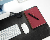 Personalized Leather Desk Mat, Medium (15" x 31") – Custom Engraved Desk Pad & Mouse Pad