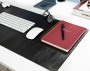 Personalized Leather Desk Mat, Medium (15" x 31") – Custom Engraved Desk Pad & Mouse Pad