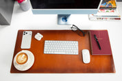 Personalized Leather Desk Mat, Medium (15" x 31") – Custom Engraved Desk Pad & Mouse Pad