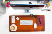 Personalized Leather Desk Mat, Medium (15" x 31") – Custom Engraved Desk Pad & Mouse Pad