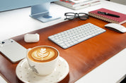 Personalized Leather Desk Mat, Medium (15" x 31") – Custom Engraved Desk Pad & Mouse Pad