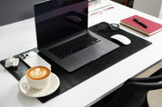 Personalized Leather Desk Mat, Small (12" x 28") – Custom Engraved Desk Pad & Mouse Pad