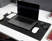 Personalized Leather Desk Mat, Small (12" x 28") – Custom Engraved Desk Pad & Mouse Pad