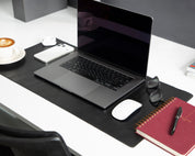 Personalized Leather Desk Mat, Small (12" x 28") – Custom Engraved Desk Pad & Mouse Pad