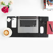 Personalized Leather Desk Mat, Small (12" x 28") – Custom Engraved Desk Pad & Mouse Pad