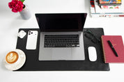 Personalized Leather Desk Mat, Small (12" x 28") – Custom Engraved Desk Pad & Mouse Pad