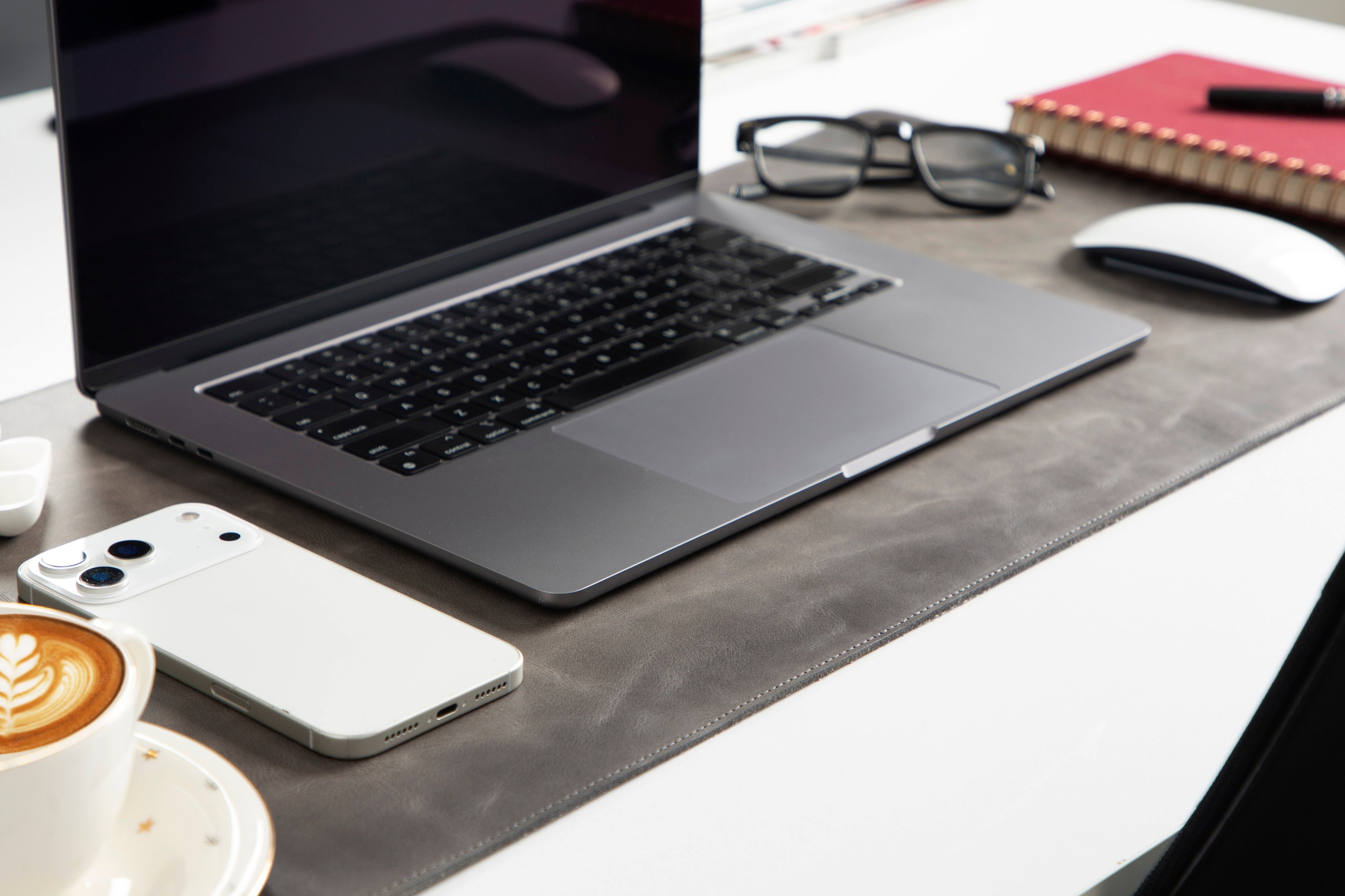 Personalized Leather Desk Mat, Small (12" x 28") – Custom Engraved Desk Pad & Mouse Pad