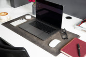 Personalized Leather Desk Mat, Small (12" x 28") – Custom Engraved Desk Pad & Mouse Pad